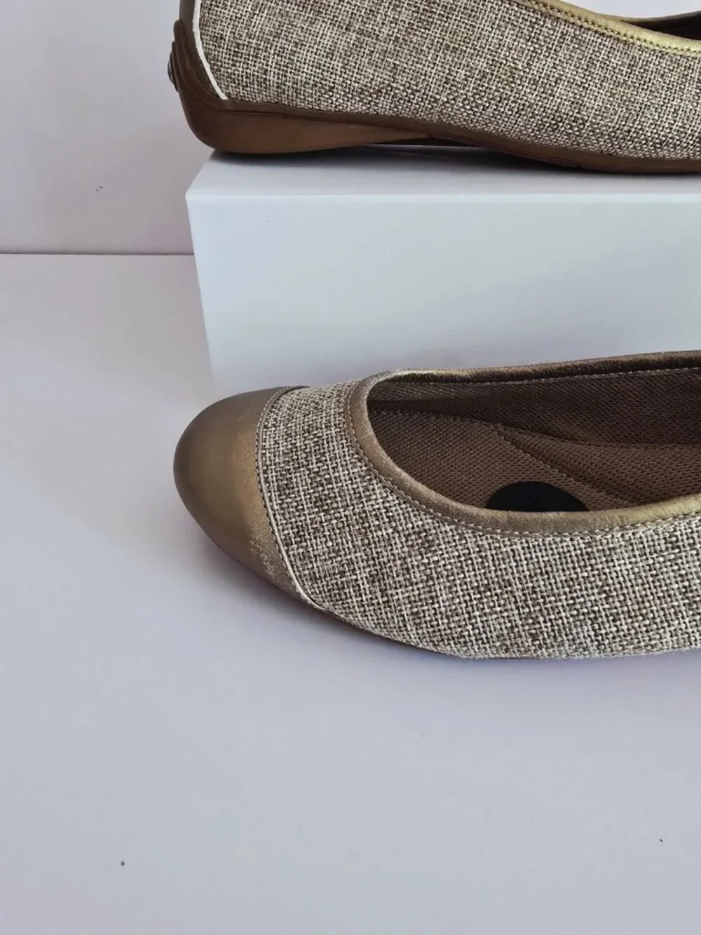 Pluggz Grounding Earthing Cap Toe Ballet Flats Shoes 8 Slip On Leather Fabric